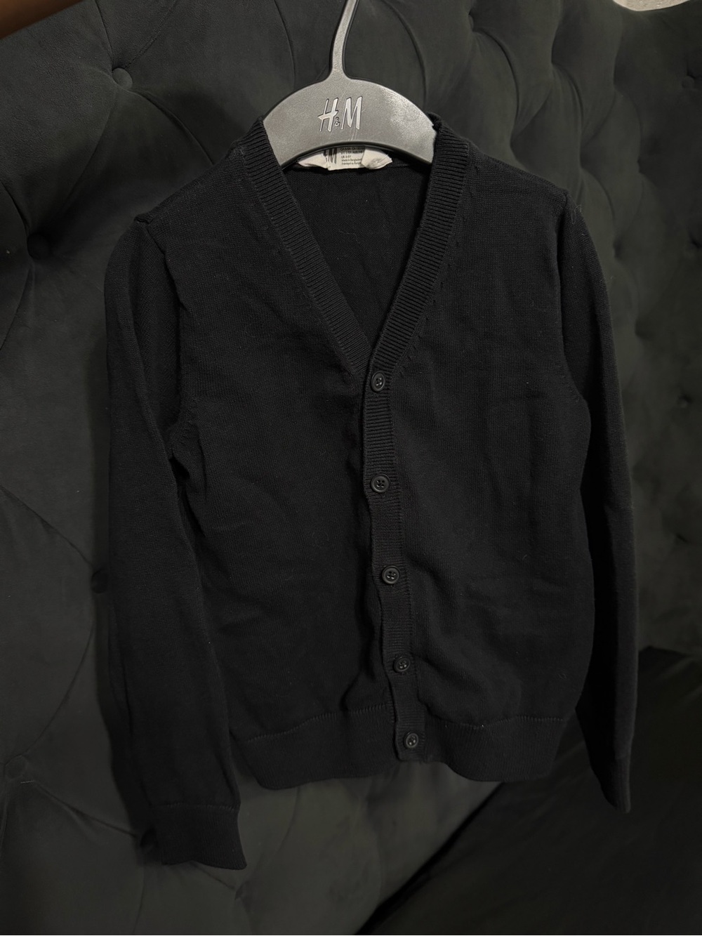H&M Men’s Black V-Neck Button-Up Cardigan